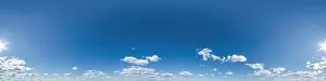 blue sky with beautiful clouds as seamless hdri 360 panorama view with zenith in spherical equirectangular format for