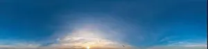 Blue sky with Cirrus clouds Seamless panorama in spherical equirectangular format