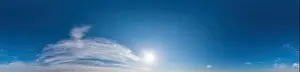 Blue sky with Cirrus clouds Seamless panorama in spherical equirectangular format
