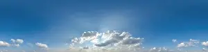 360 Degree Prints: blue sky with clouds as seamless hdri 360 panorama with zenith in spherical equirectangular projection format use for