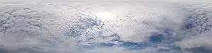 Blue sky with Cumulus clouds Seamless panorama in spherical equirectangular format