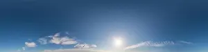 Blue sky panorama with Cirrus clouds