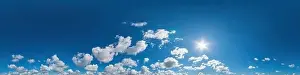 Blue sky panorama with Cirrus clouds