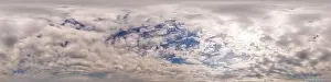 Blue sky panorama with Cumulus clouds