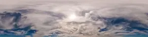 Blue sky panorama with Cumulus clouds