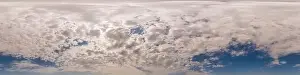 Blue sky panorama with Cumulus clouds