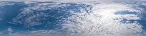 Blue sky panorama with Cumulus clouds