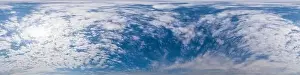 Blue sky panorama with Cumulus clouds
