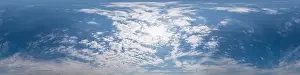 Blue sky panorama with Cumulus clouds