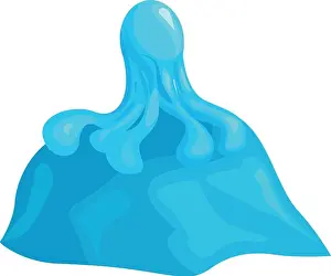 Childish Prints: Blue slime monster is spreading its tentacles over a surface