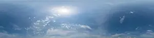 Spherical Dome Prints: Blue summer sky panorama with light Cirrus clouds