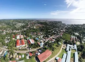 Bluefields city in Caribbean coast of Nicaragua aerial drone view