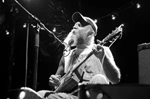 Blues Prints: Bluesman Seasick Steve on stage with his cigar box guitar