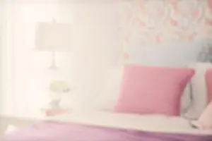 Cushion Prints: blur image of colorfull bedding style with reading lamp