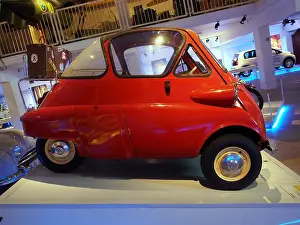 BMW Isetta microcar from the 1950s displayed at the Science and Maritime House