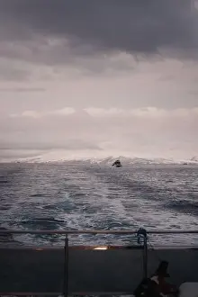 Brim Prints: Boat in the distance on the arctic ocean in northern Norway in winter