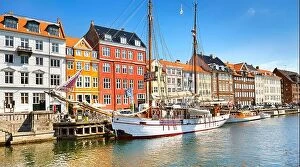 City Collection: The boat moored in Nyhavn Canal, Copenhagen, Denmark
