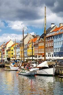City Collection: The boat in Nyhavn Canal, Copenhagen, Denmark