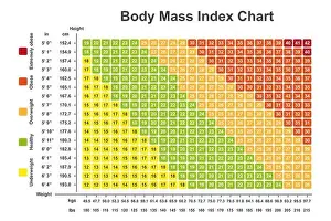 Obese Prints: Body mass index chart, illustration