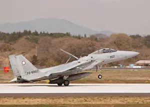 Boeing Prints: A Boeing F-15J Eagle of the Japan Air Self Defense Force landing at Hyakuri AB