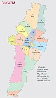 Administrative Map Prints: bogota administrative map