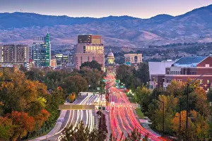 Boise, Idaho, USA downtown cityscape at twilight
