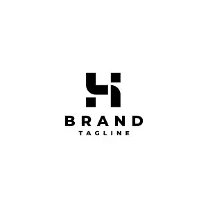 House Icon Prints: Bold Abstract Initial Letter H Logo Design