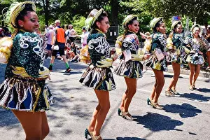 Fourth Of July Prints: Bolivian folk dancers at 2024 D.C. Palisades July 4th parade