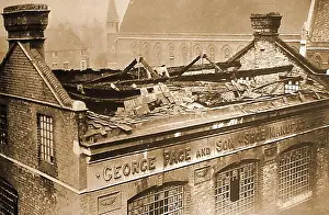 Devastation Prints: Bomb damage in Britain after the first attack by German Planes on Britain in the First World War