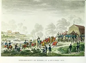 Aquatint Prints: The Bombardment of Madrid by French Troops