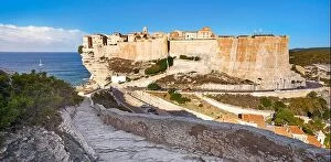 Images Dated 24th September 2015: Bonifacio Citadel, South Coast of Corsica Island, France