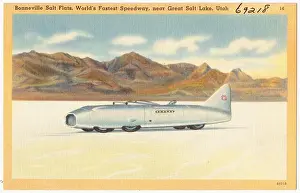 Deserts Prints: Bonneville Salt Flats, World's fastest speedway