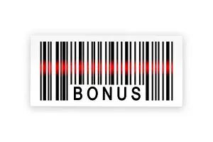 Promote Prints: bonus barcode label with shadow on white background