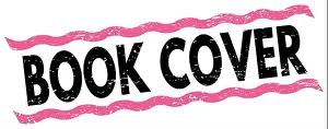 Book Cover Prints: BOOK COVER text written on pink-black lines stamp sign