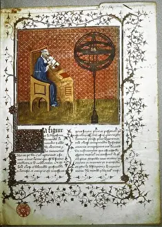 Illuminations Prints: Book of the sky and the world: the astronomer at his desk