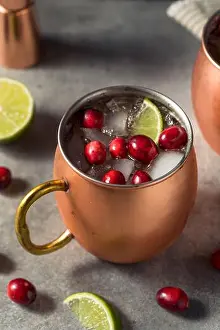Mule Prints: Boozy Cranberry Moscow Mule with Vodka and Lime
