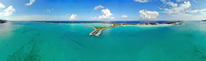 Tahiti Prints: BORA BORA, FRENCH POLYNESIA -4 DEC 2018- Aerial view of overwater bungalow villas at the St Regis Resort Bora-Bora