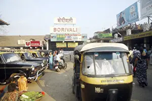 Public Service Prints: Borivali Railway Station western suburban old structure of the British time Bombay Mumbai Maharashtra India