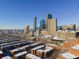 Back Bay Prints: Boston Back Bay modern city skyline including Prudential Tower