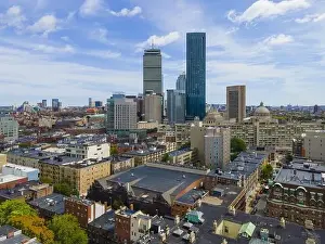 Hancock Prints: Boston Back Bay skyscrapers including Prudential Tower
