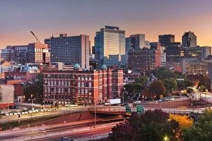 Images Dated 14th October 2016: Boston, Massachusetts, USA cityscape over highways at dawn