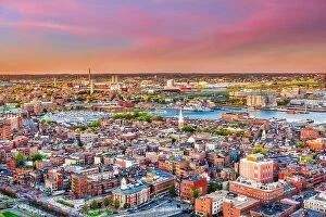 Images Dated 12th October 2016: Boston, Massachusetts, USA cityscape over North End