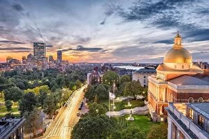 Images Dated 16th October 2016: Boston, Massachusetts, USA cityscape with the State House