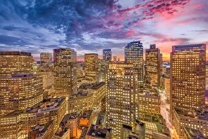 Images Dated 12th October 2016: Boston, Massachusetts, USA financial district skyline at dusk
