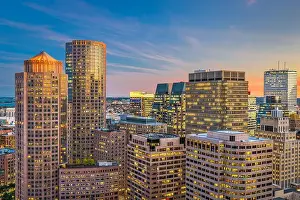 Boston, Massachusetts, USA financial district cityscape