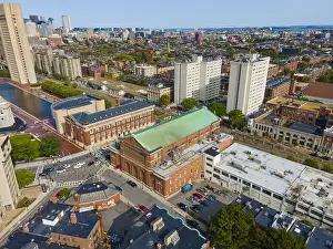 Boston Symphony Hall aerial view at 301 Massachusetts Avenue in Back Bay