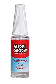 On White Prints: Bottle of Stop'n Grow liquid to stop nail biting isolated on white background