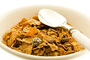 Bran Prints: Bowl of raisin bran cereal