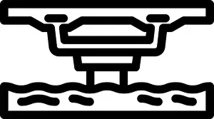 Suspension Prints: box girder bridge line icon vector