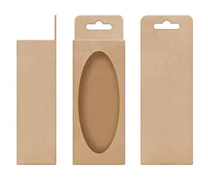 box, packaging, box brown for hanging cut out window shape open blank template for design product package